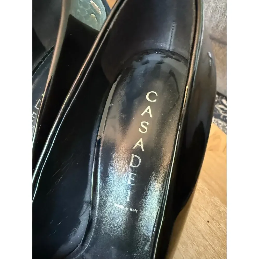 NWOT CASADEI Court Patent Leather Platform Heels Sz. 40